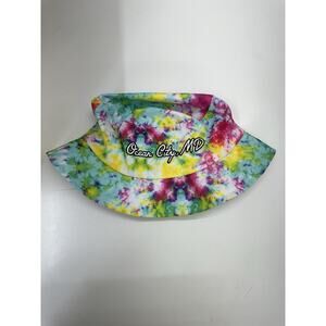 Lucky 7 USA Bucket Hat Ocean City Maryland Tie Dye Cap Embroidered Logo